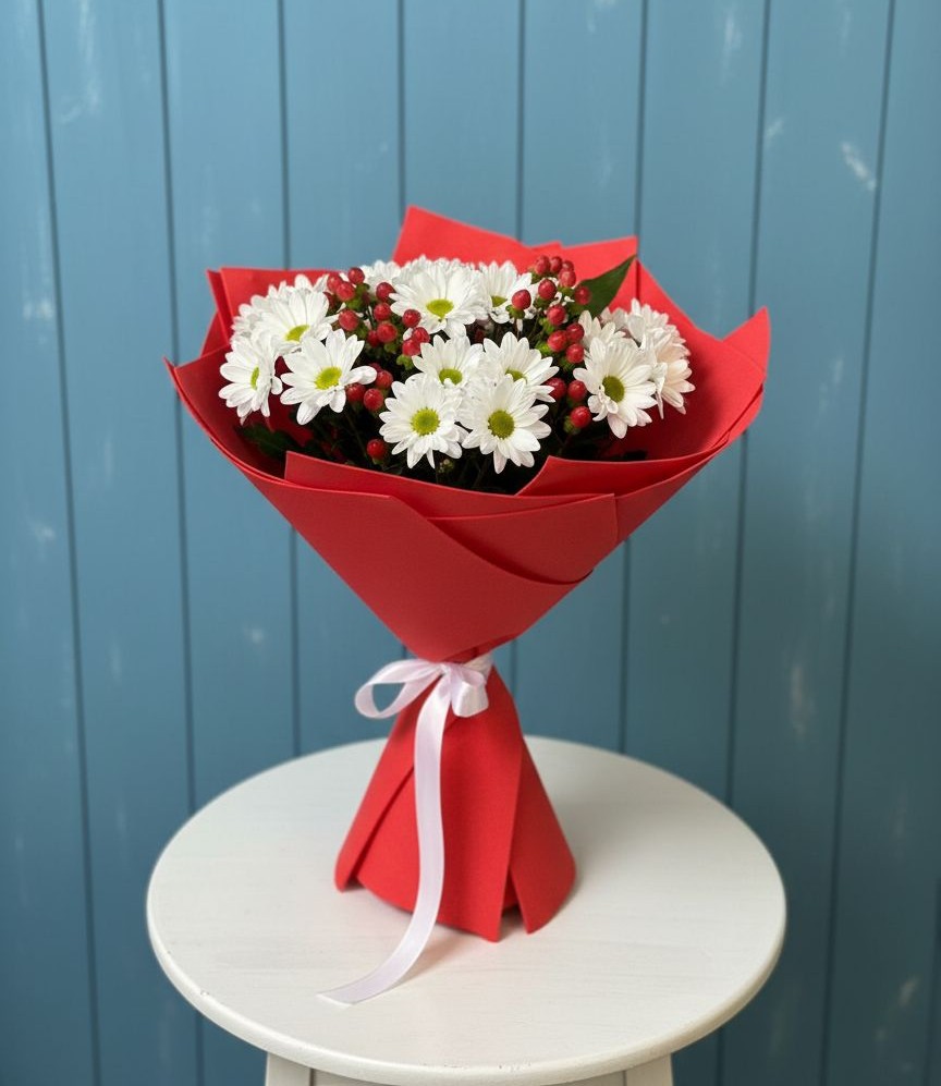 Букет цветов из: Хризантемы в Красном Октябре