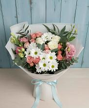 Букет цветов из:  Розы, Лизиантусы и Хризантемы #REPLACE_PRED# Красном Октябре