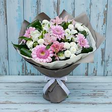 Букет цветов из:  Герберы, Альстромерии и Хризантемы #REPLACE_PRED# Красном Октябре