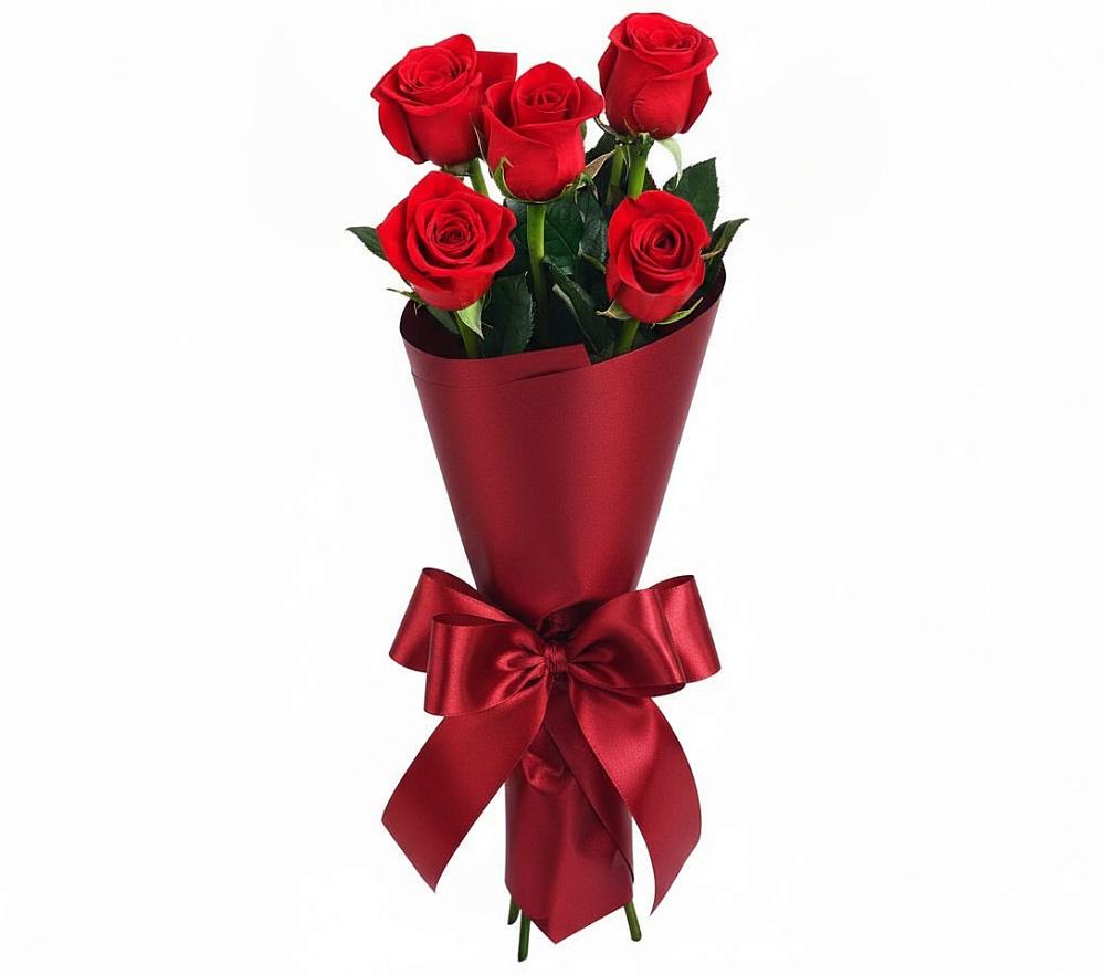 Букет 5 Красных роз Эдлесс Лав в Красном Октябре