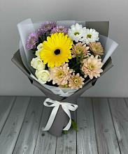 Букет цветов из:  Розы, Герберы и Хризантемы #REPLACE_PRED# Красном Октябре