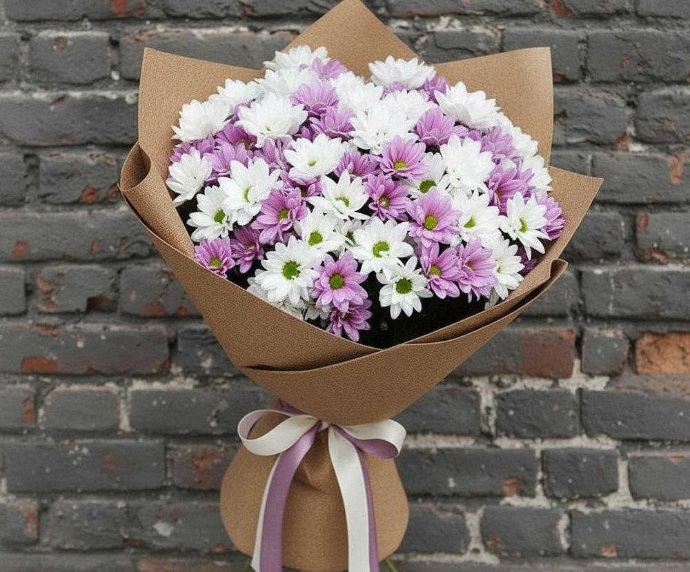 Букет цветов из: Хризантемы в Красном Октябре