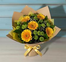 Букет цветов из:  Герберы и Хризантемы #REPLACE_PRED# Красном Октябре
