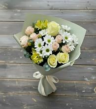 Букет цветов из:  Альстромерии, Розы и Хризантемы #REPLACE_PRED# Красном Октябре