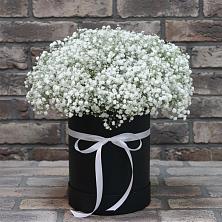 Цветочная композиция из Гипсофила в шляпной коробке в Красном Октябре